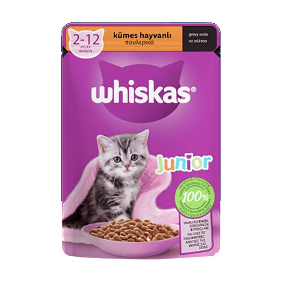 Whiskas Kedi Maması Junior Kümes Hayvanlı 85 g