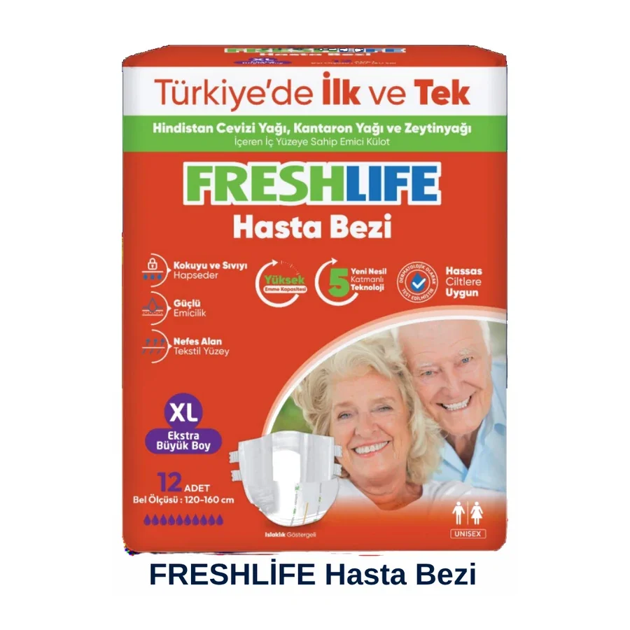 FreshLife Hasta Bezi 12'li XL 120-160 cm