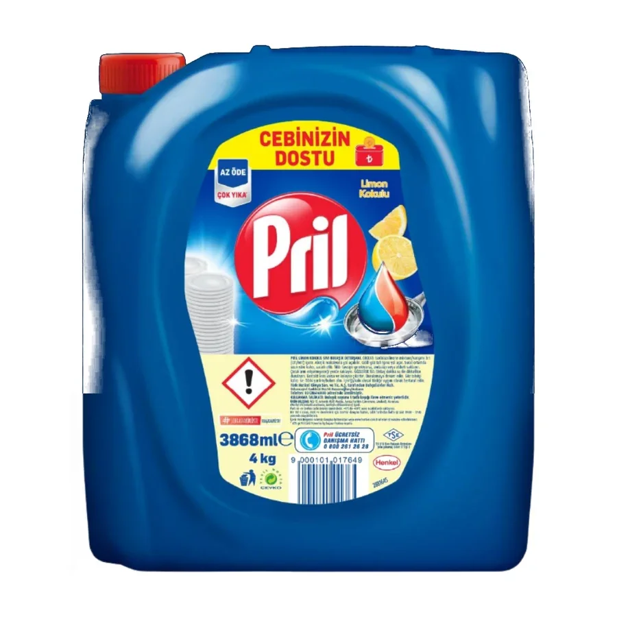 Pril Limon Kokulu Elde Yıkama Sıvı Bulaşık Deterjanı 4 kg