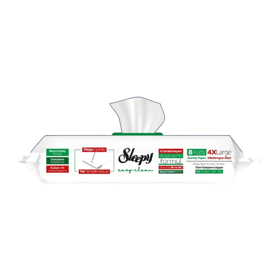 Sleepy Easy Clean Beyaz Sabun Katkılı Mopa Uyumlu Yer Temizlik Havlusu