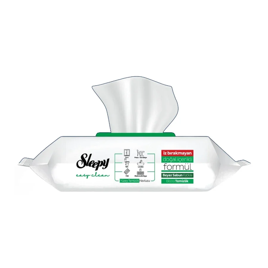 Sleepy Easy Clean Beyaz Sabun Katkılı Yüzey Temizlik Havlusu 100 Yaprak