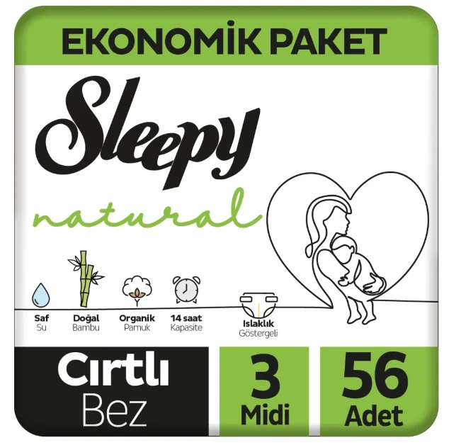 Sleepy Natural İkili Jumbo 3 Numara 56 Adet