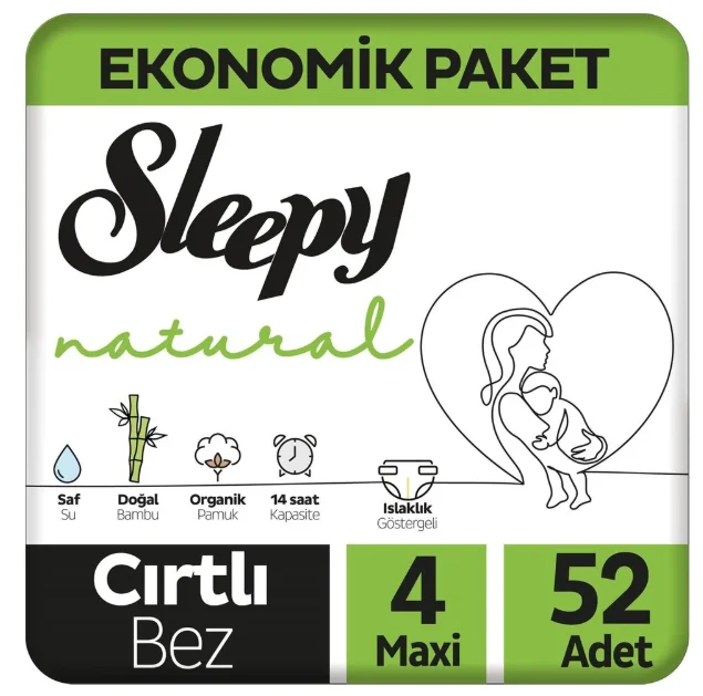 Sleepy Natural İkili Jumbo 4 Numara 52 Adet